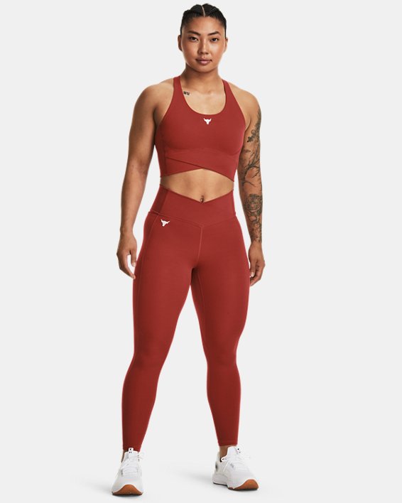 Women's Project Rock Crossover Lets Go Ankle Leggings in Red image number 2
